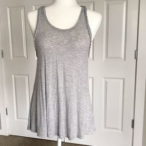 Grey racer back tank top